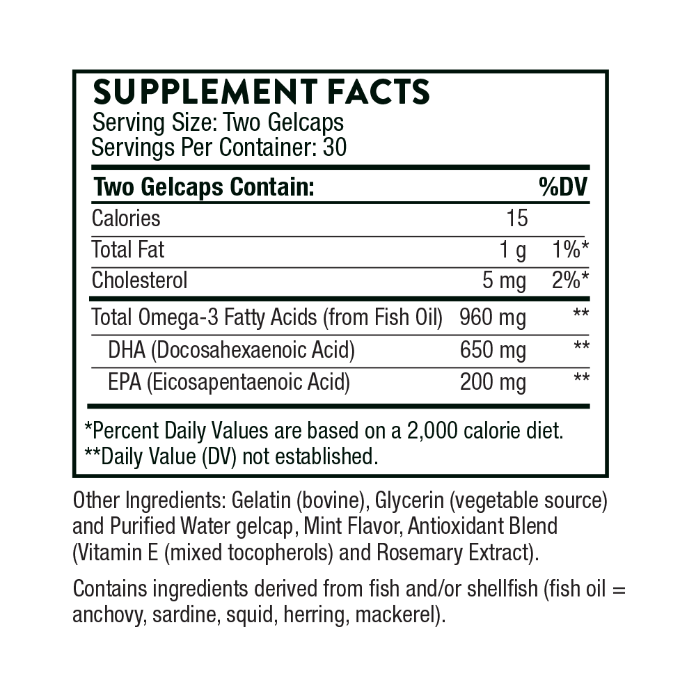 Thorne Advanced DHA (Omega 3 w/bovine capsule)