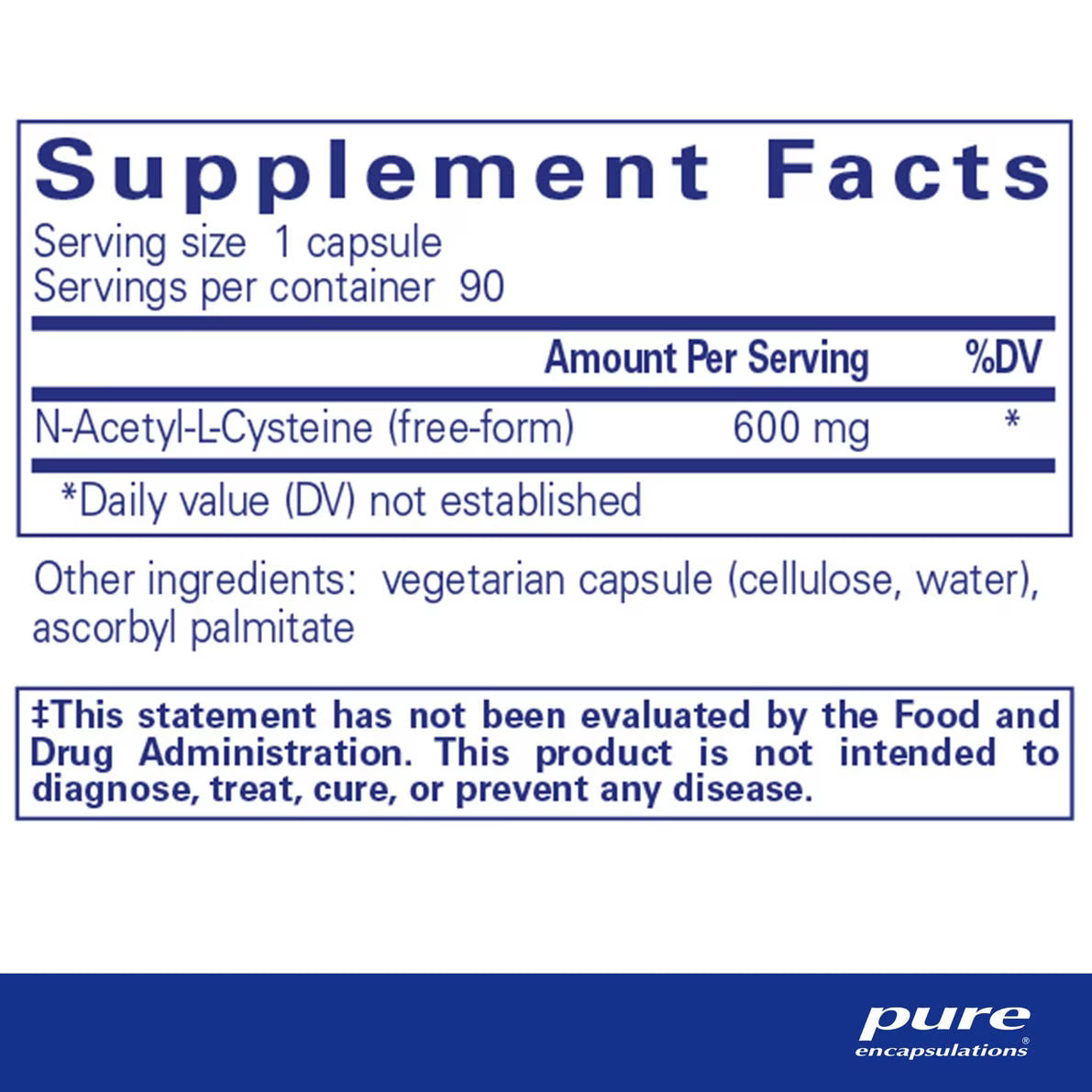 NAC (N-Acetyl-l-Cysteine) 600 mg (90 count)