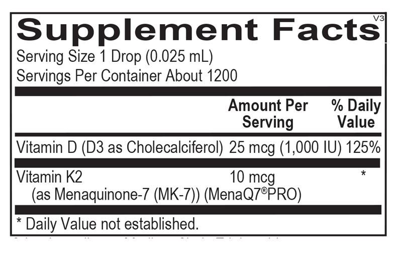 Vitamin D3 w/ K2 Liquid Drops