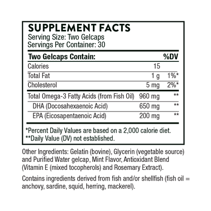 Thorne Prenatal DHA (Omega 3 w/bovine capsule)