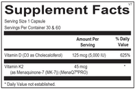 Vitamin D3 w/ K2 (30)